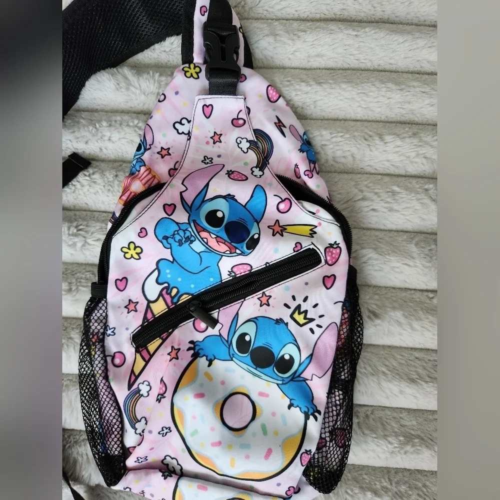 Stitch Pink Donut Sling Bag